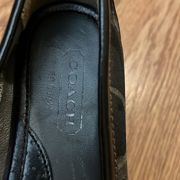 Coach Women's Black Signature Logo Mary Jane Shoes Leather and Canvas Joy Size 5 - Picture 11 of 15